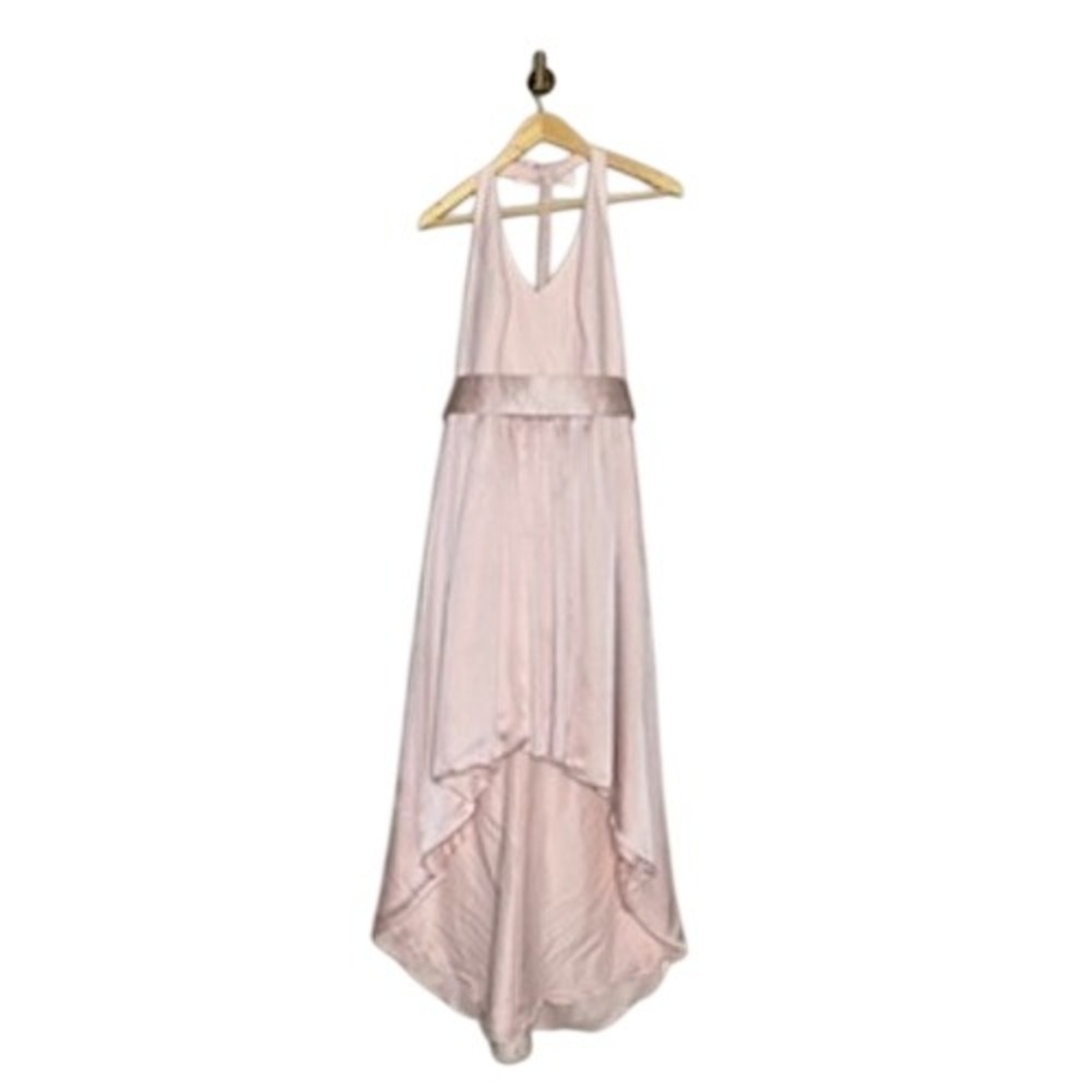 Vera Wang White Blush Pink Chiffon High Low Formal Dress Women's 10‎